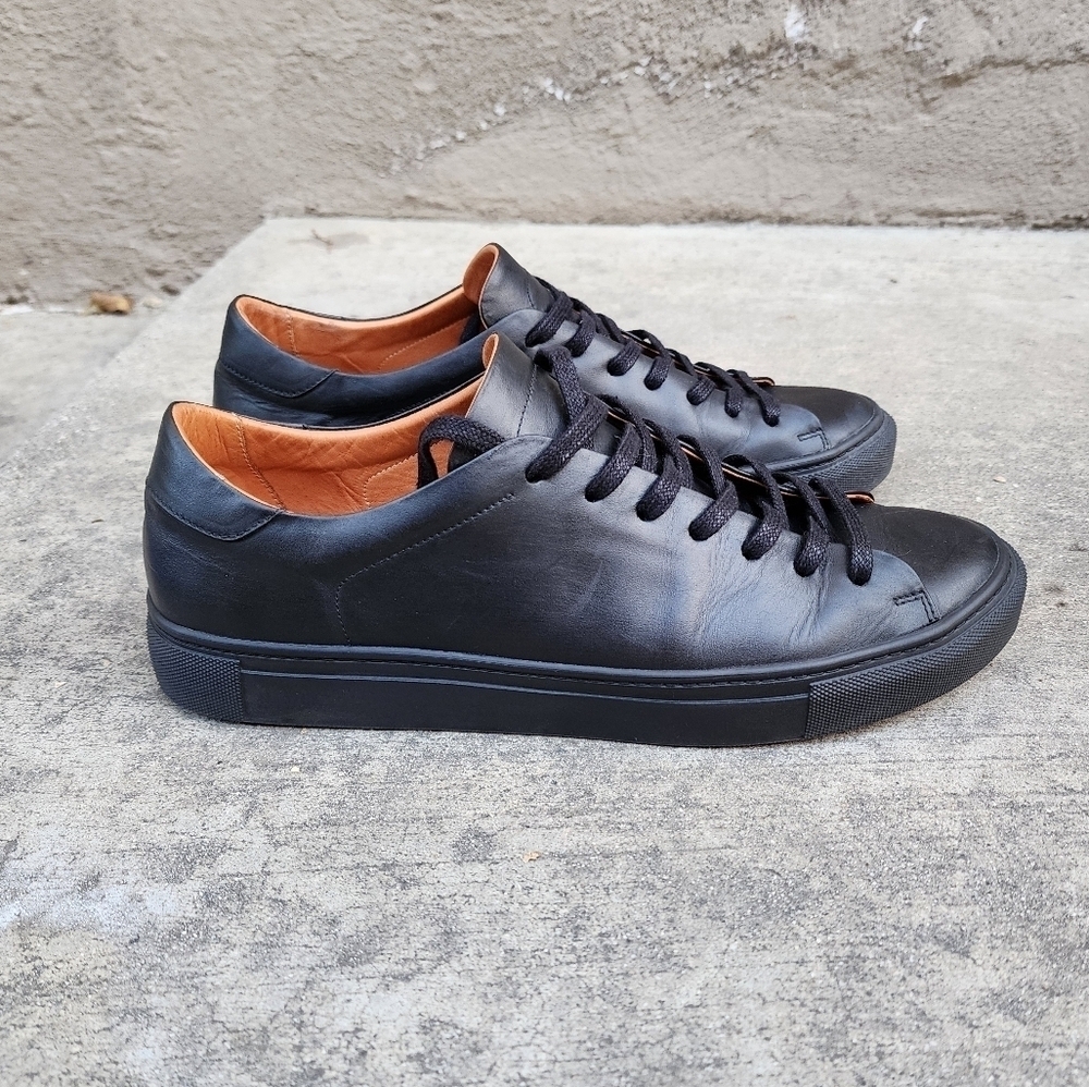 Beckett Simonon Reid Sneakers Full-Grain Leather Black Men's Size 11